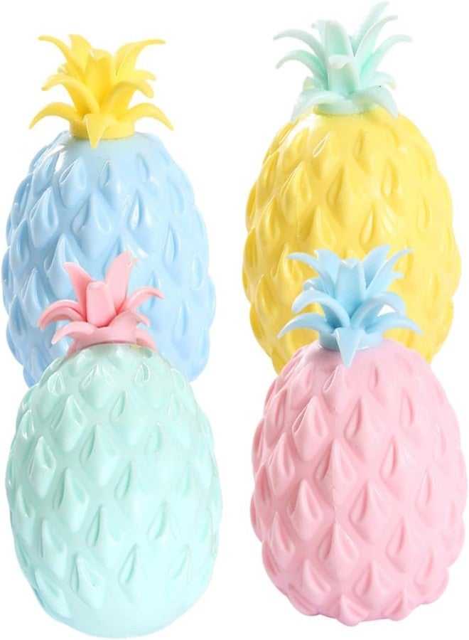 SUNBEET Stress Relief Squishy Toy Big Pineapple Fruit Squishies Fidget Stress Ball Squeeze Balls for Adults | Soft Slime Toy for Kids Stress Ball for Pressure Relieve (Pack of 4) - Image 1